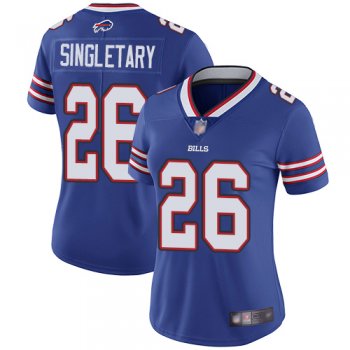 Women's Bills #26 Devin Singletary Royal Blue Team Color Stitched Football Vapor Untouchable Limited Jersey