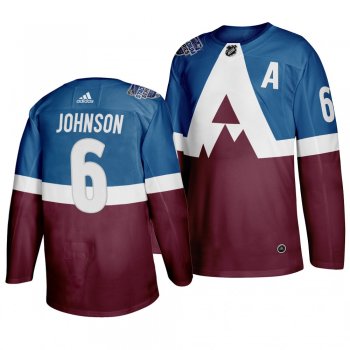 2020 NHL Stadium Series Colorado Avalanche Erik Johnson #6 Adidas Authentic Blue Jersey