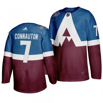 2020 NHL Stadium Series Colorado Avalanche Kevin Connauton #7 Adidas Authentic Blue Jersey