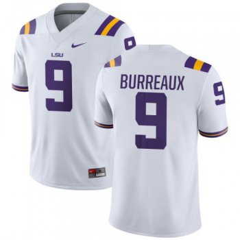 Men's LSU Tigers #9 Joe Burreaux Football White NCAA Stitched Jersey