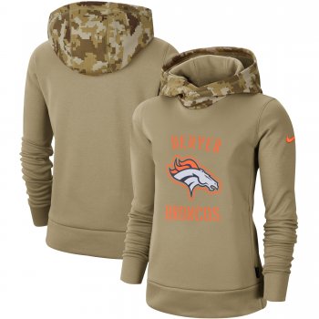 Women's Nike Khaki Denver Broncos 2019 Salute to Service Therma Pullover Hoodie