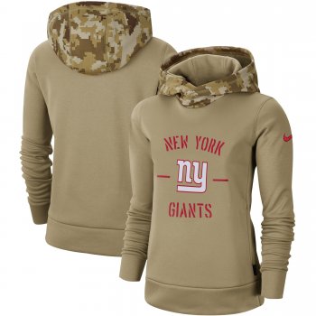 Women's Nike Khaki New York Giants 2019 Salute to Service Therma Pullover Hoodie