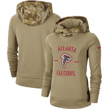 Women's Nike Khaki Atlanta Falcons 2019 Salute to Service Therma Pullover Hoodie