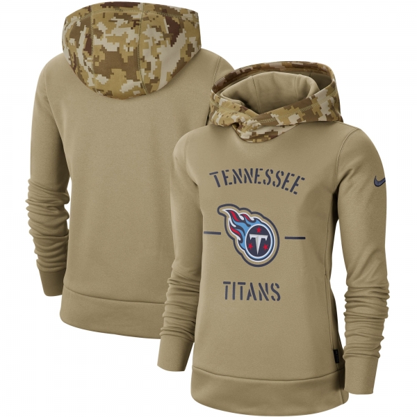 Women's Nike Khaki Tennessee Titans 2019 Salute to Service Therma Pullover Hoodie