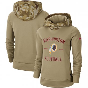 Women's Nike Khaki Washington Redskins 2019 Salute to Service Therma Pullover Hoodie