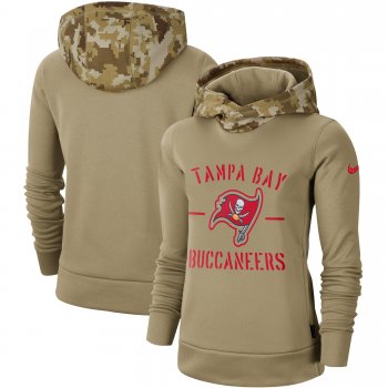 Women's Nike Khaki Tampa Bay Buccaneers 2019 Salute to Service Therma Pullover Hoodie