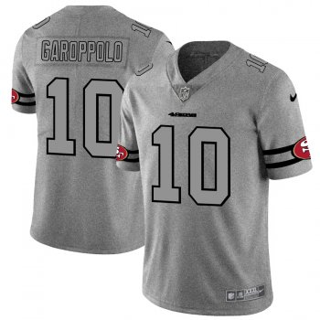 Nike 49ers 10 Jimmy Garoppolo 2019 Gray Gridiron Gray Vapor Untouchable Limited Jersey