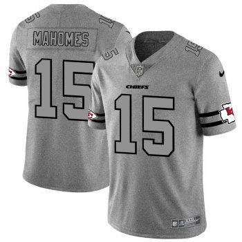 Nike Chiefs 15 Patrick Mahomes 2019 Gray Gridiron Gray Vapor Untouchable Limited Jersey