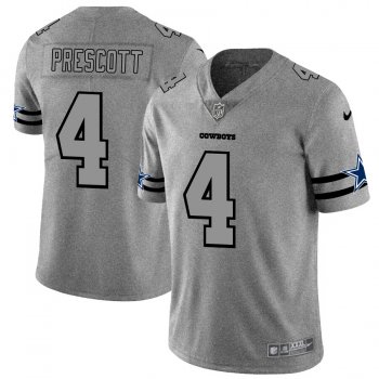 Nike Cowboys 4 Dak Prescott 2019 Gray Gridiron Gray Vapor Untouchable Limited Jersey