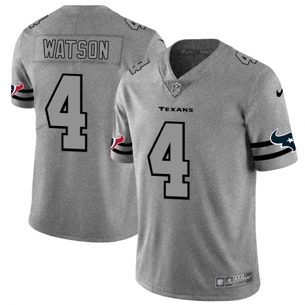 Nike Texans 4 Deshaun Watson 2019 Gray Gridiron Gray Vapor Untouchable Limited Jersey