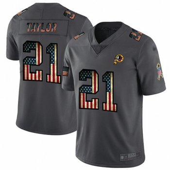 Redskins #21 Sean Taylor Carbon Black Men's Stitched Football Limited Retro Flag Jersey