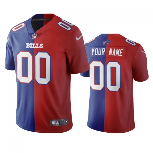 Buffalo Bills Custom Royal Red Two Tone Vapor Limited Jersey