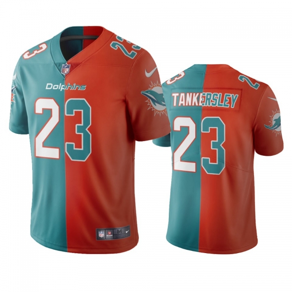 Miami Dolphins Cordrea Tankersley Aqua Orange Two Tone Vapor Limited Jersey