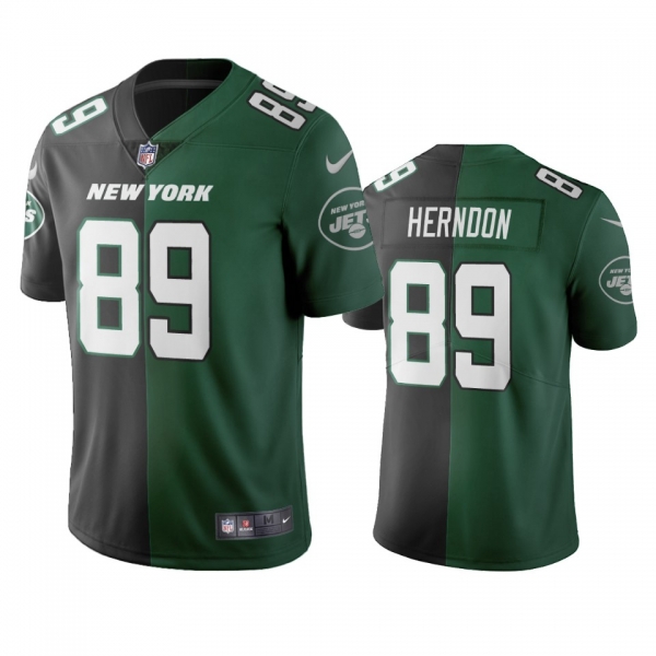 New York Jets Chris Herndon Black Green Two Tone Vapor Limited Jersey