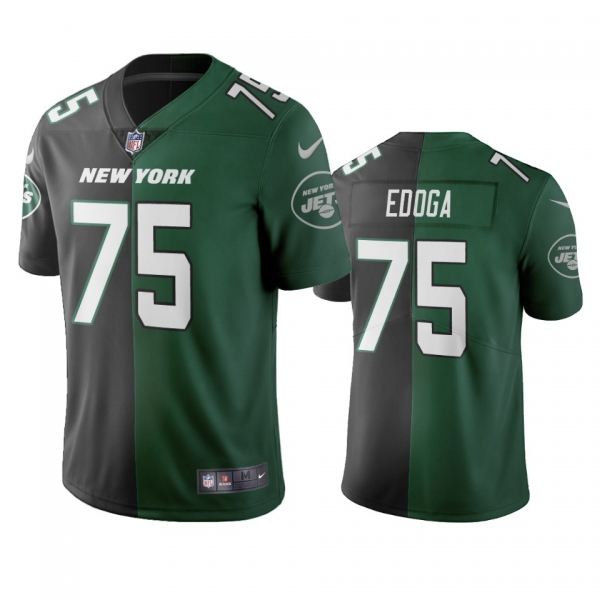 New York Jets Chuma Edoga Black Green Two Tone Vapor Limited Jersey