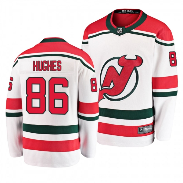 #86 Jack Hughes New Jersey Devils White Breakaway Player Alternate Jersey