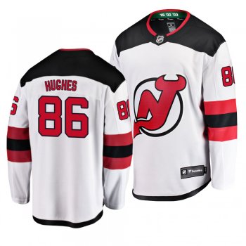 #86 Jack Hughes New Jersey Devils White Breakaway Player Away Jersey