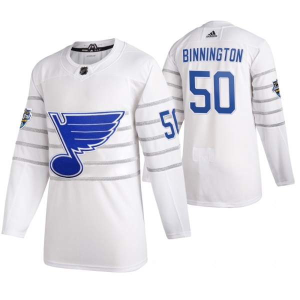 St. Louis Blues #50 Jordan Binnington 2020 NHL All-Star Game Authentic White Jersey Men's