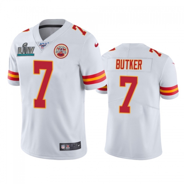 Kansas City Chiefs Harrison Butker White Super Bowl LIV Vapor Limited Jersey