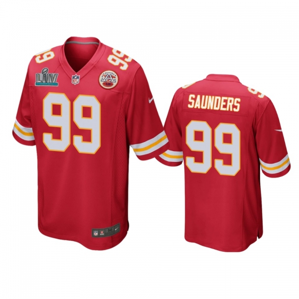 Kansas City Chiefs Khalen Saunders Red Super Bowl LIV Game Jersey