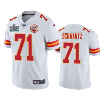 Kansas City Chiefs Mitchell Schwartz White Super Bowl LIV Vapor Limited Jersey