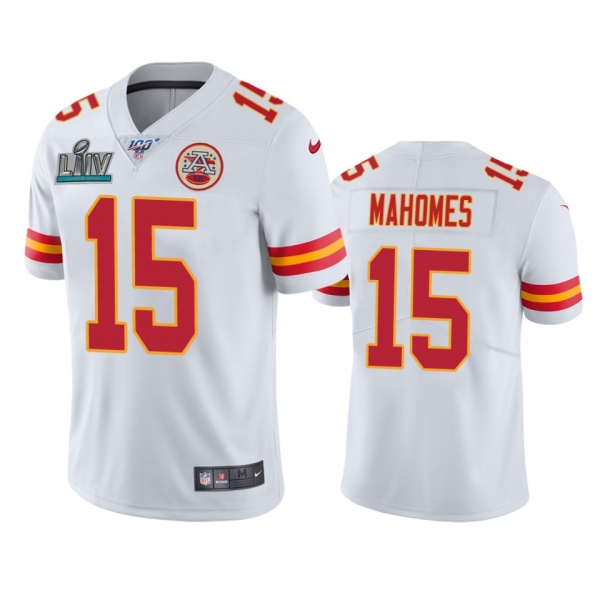 Kansas City Chiefs Patrick Mahomes White Super Bowl LIV Vapor Limited Jersey