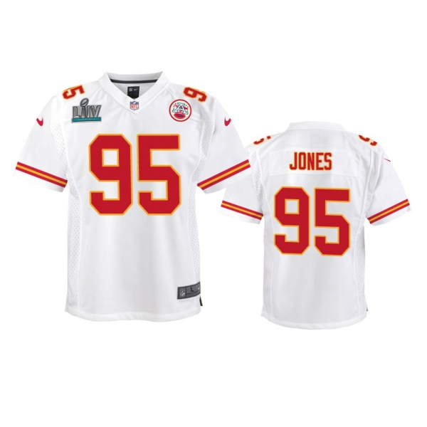 Youth Chiefs Chris Jones White Super Bowl LIV Game Jersey