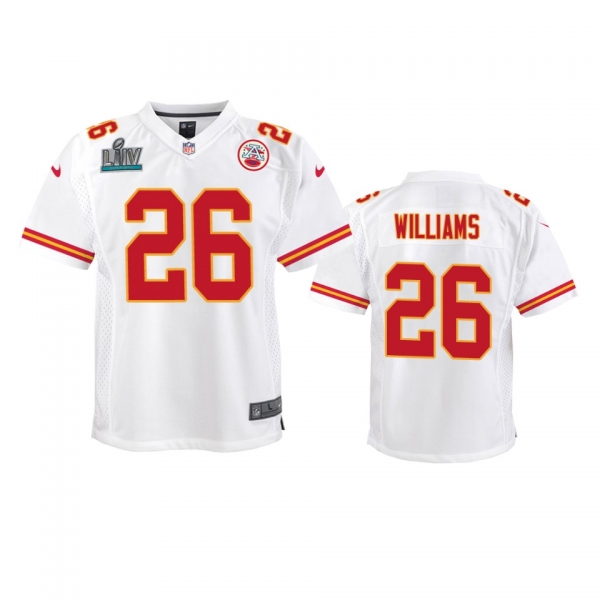 Youth Chiefs Damien Williams White Super Bowl LIV Game Jersey