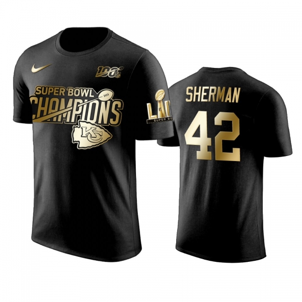 Kansas City Chiefs Anthony Sherman Black Super Bowl LIV Champions Golden Edition T-Shirt