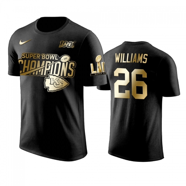 Kansas City Chiefs Damien Williams Black Super Bowl LIV Champions Golden Edition T-Shirt