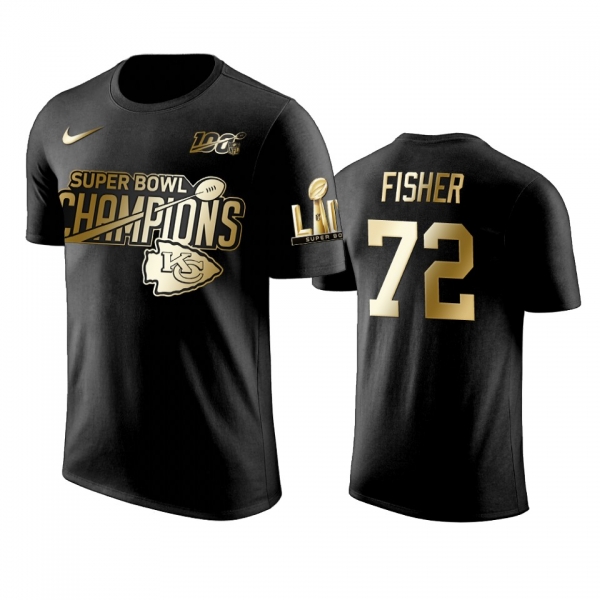 Kansas City Chiefs Eric Fisher Black Super Bowl LIV Champions Golden Edition T-Shirt