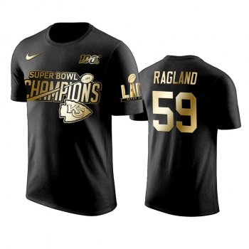 Kansas City Chiefs Reggie Ragland Black Super Bowl LIV Champions Golden Edition T-Shirt