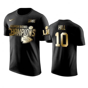 Kansas City Chiefs Tyreek Hill Black Super Bowl LIV Champions Golden Edition T-Shirt