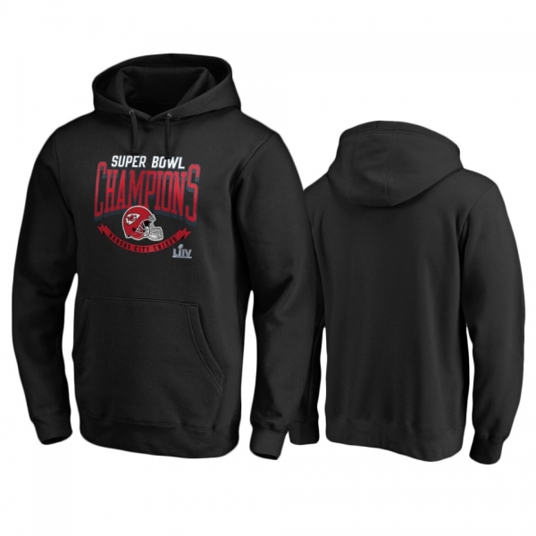 Men's Kansas City Chiefs Black Super Bowl LIV Champions Line of Scrimmage Hoodie