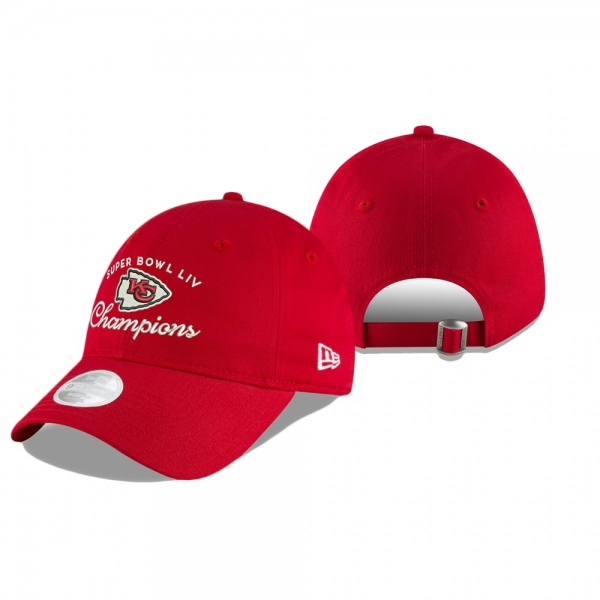 Women's Kansas City Chiefs Red Super Bowl LIV Champions 9FORTY Adjustable Hat