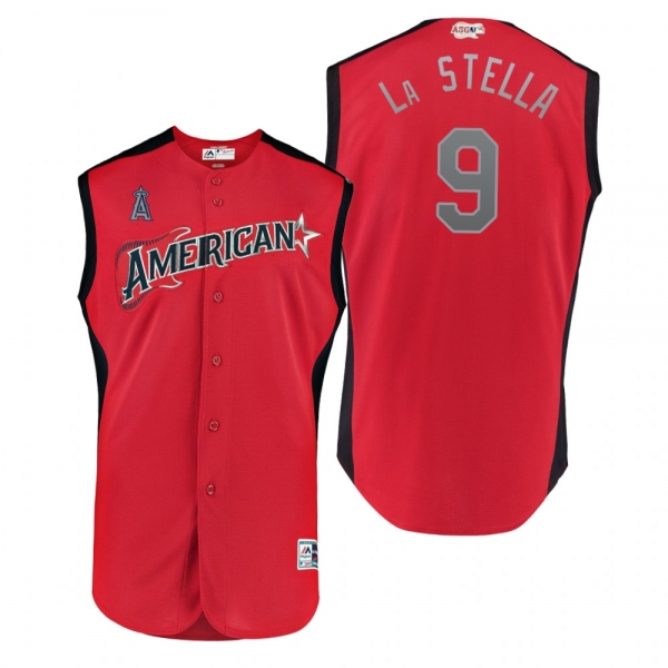 2019 MLB All-Star Game Workout American League Tommy La Stella Red Jersey