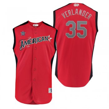 2019 MLB All-Star Game Workout American League Justin Verlander Red Jersey