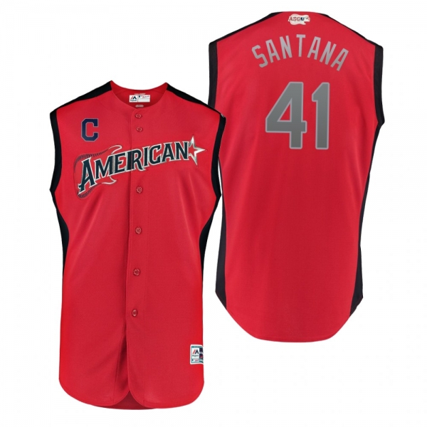 2019 MLB All-Star Game Workout American League Carlos Santana Red Jersey