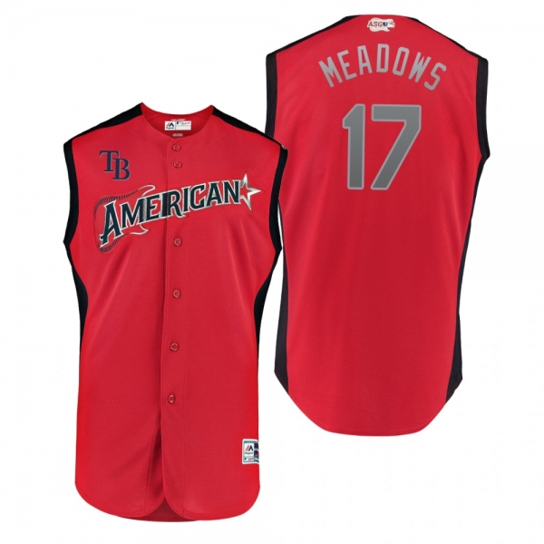 2019 MLB All-Star Game Workout American League Austin Meadows Red Jersey