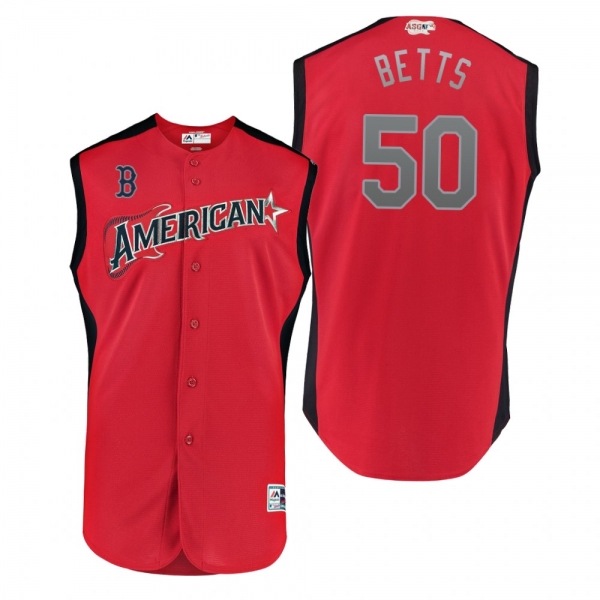 2019 MLB All-Star Game Workout American League Mookie Betts Red Jersey