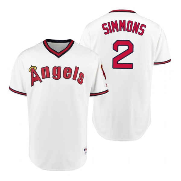 California Angels Andrelton Simmons White 1975 Turn Back the Clock Authentic Jersey