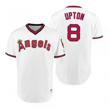 California Angels Justin Upton White 1975 Turn Back the Clock Authentic Jersey