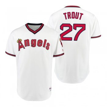 California Angels Mike Trout White 1975 Turn Back the Clock Authentic Jersey