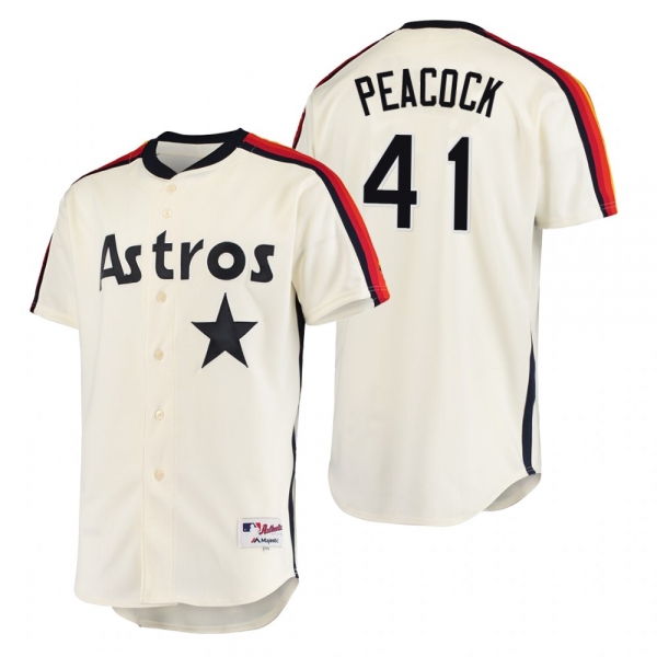 Houston Astros Brad Peacock Cream Oilers vs. Astros Cooperstown Collection Jersey