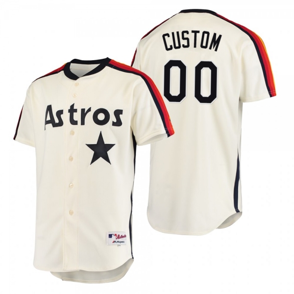 Houston Astros Custom Cream Oilers vs. Astros Cooperstown Collection Jersey