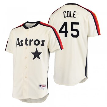 Houston Astros Gerrit Cole Cream Oilers vs. Astros Cooperstown Collection Jersey