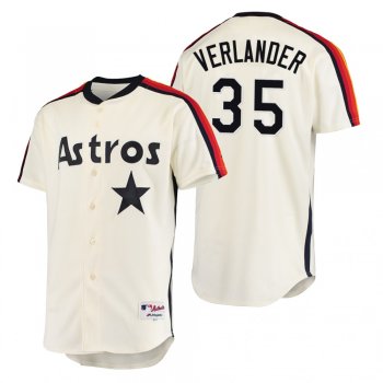 Houston Astros Justin Verlander Cream Oilers vs. Astros Cooperstown Collection Jersey