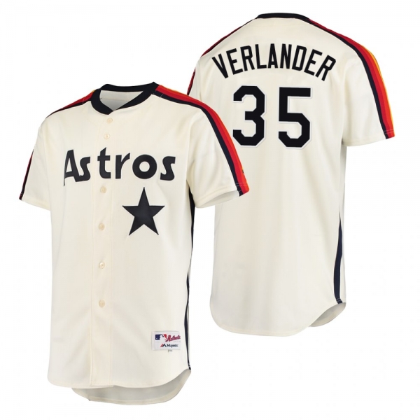 Houston Astros Justin Verlander Cream Oilers vs. Astros Cooperstown Collection Jersey