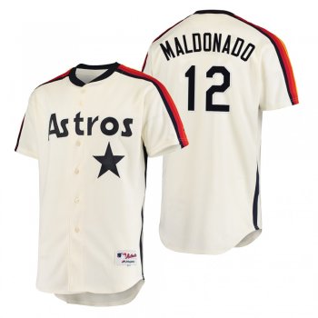 Houston Astros Martin Maldonado Cream Oilers vs. Astros Cooperstown Collection Jersey