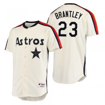 Houston Astros Michael Brantley Cream Oilers vs. Astros Cooperstown Collection Jersey